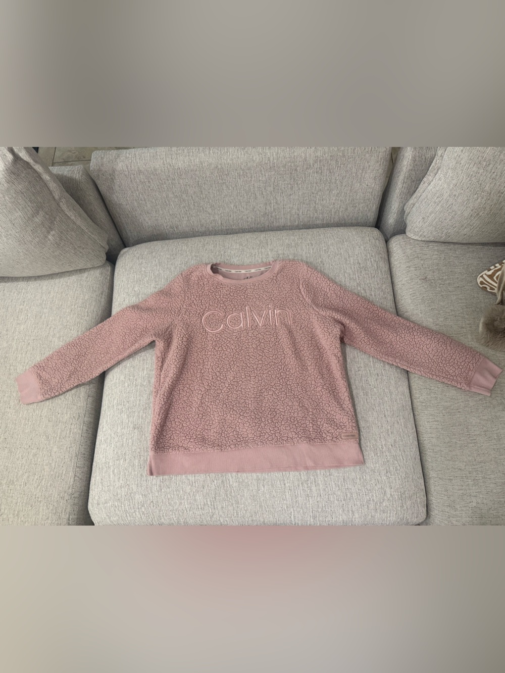 Calvin Klein Sherpa Crewneck Sweater - Mauve Pink